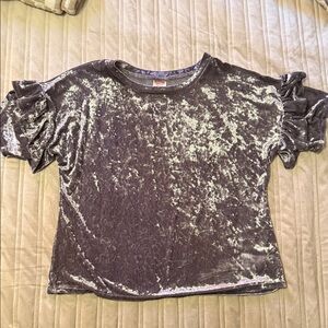 Mossimo Supply Co. Velvet Short Sleeve Top - Gray